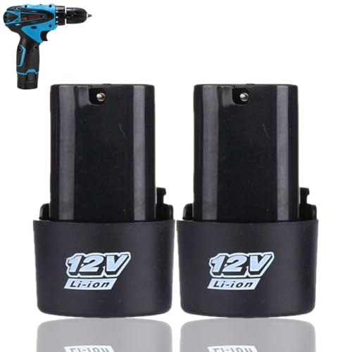 Image of Replacement Rechargeable 12V Lithium-Ion Battery Fit for Cordless Drill MH121 (2Pcs 12V Lithium-ion Battery 1.5Ah)