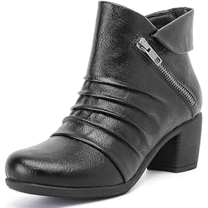 Ruiee Ankle Boots for Women Heeled Fashion Booties.