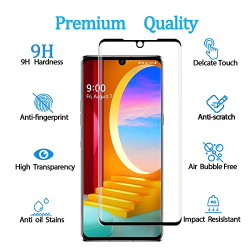KELOLIN [2 Pack] Full Coverage Tempered Glass Screen Protector for LG Velvet 5G/LG G9, Easy to Install, [3D Curved] [HD Anti-Scratch ] [No-Bubble ] Screen Protector Compatible LG Velvet 5G/LG G9 by KELOLIN - Used condition - Image 2