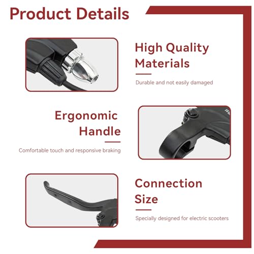 image for Frdhee Waterproof 2 Wires Left & Right E-Bike Brake Lever, Electronic 
