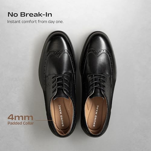 Bruno Marc Men's Brogue Wingtip Oxfords Leather Dress Shoes,Black,11 - 5
