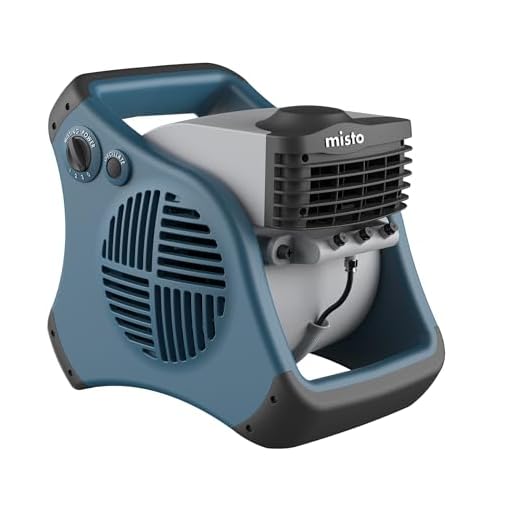 Lasko 7054 Misto Outdoor Misting Blower Fan - Features Cooling Misters, Ideal for Sports, Camping, Decks & Patios, Blue