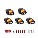 NPAUTO 5pcs 12 LED Smoked Amber Cab Lights Replacement for 2003-2018 Dodge Ram 1500 2500 3500 4500 5