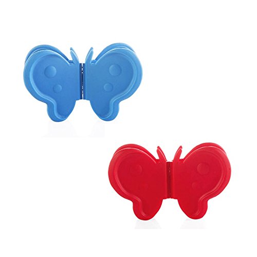 Eanan 1 Pair(2 Pcs) Kitchen Butterfly Shape Magnet Silikon Microwave Oven Dish Non-Slip Clip Anti-Hot Finger Protector Gripper Pot Holder Decoration(Random Color) #TOP16