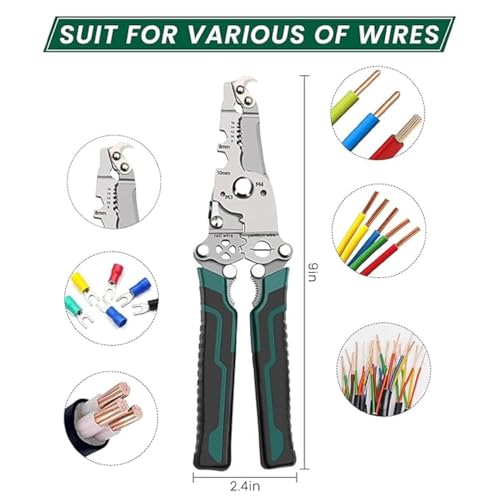 Image of Foldable Wire Stripper Pliers with Cutting & Crimping Function, Multi-Function Electrician Hand Tool for Wire Stripping, Cable Cutting, Crimping & Repair Work