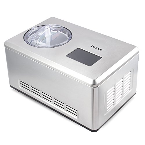 DELLA 2.2 Quart Ice Cream Maker w/Touch Display Automatic Mixer Timer Makes Frozen Yogurt Sorbet Dessert Stainless Steel
