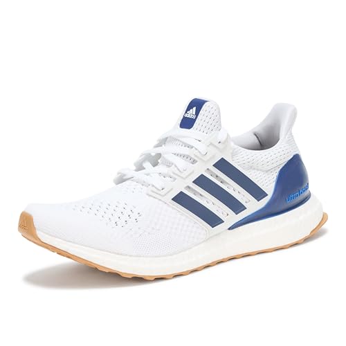 adidas Men's Ultraboost 1.0 DNA Sneaker, White/Dark Blue/Gum, 8.5