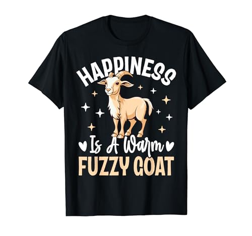 Goat Farmer Happiness Is a Warm Fuzzy Goat Funny Goat Lovers Maglietta