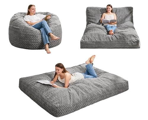 Hobestluk Bean Bag Chair Convertible 3 in 1 Beanbag Bed Giant Adult