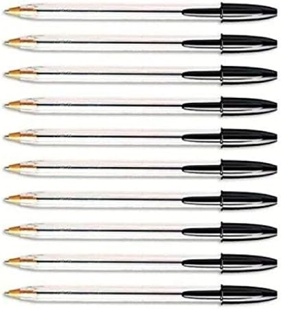 20 x Bic Cristal Medium 1.0mm Ball Point Pens BLACK Ballpoint Biro