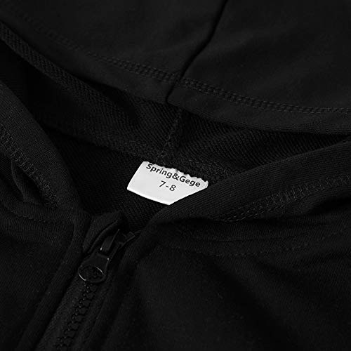 Image of Spring&Gege Boys Zip up Hoodie Soft Solid Classic Full Zip Hooded Sweatshirts for Kids (3-14 Years)
