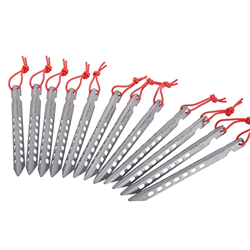 iBasingo Pioli in Titanio Picchetti per Tende Ultraleggeri a Forma di V. Accessori per Tende da Campeggio All'aperto Picchetti Portatili Tenda Chiodi 6/8/12 Pezzi/Lotto Ti1524I