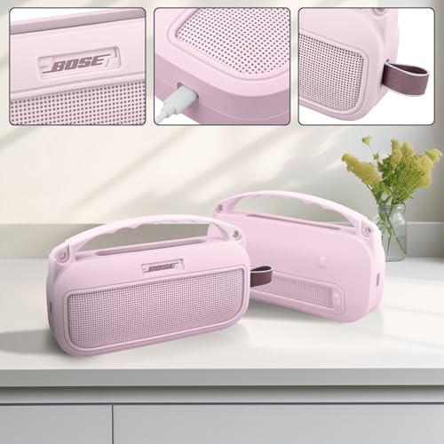 Image of co2CREA Soft Silicone Case Replacement for Bose New SoundLink Flex 2nd Gen Bluetooth Portable Speaker (Silicone Case, Pink Case)