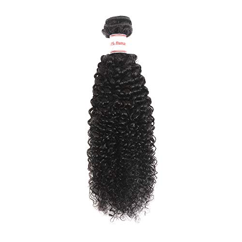 Ailisi Brazilian Virgin Kinky Curly Hair 1 Bundle 8A Unprocessed Brazilian Curly Human Hair Weave Natural Black (12 inch)