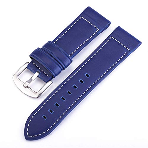 Correa de reloj de 18mm de cuero azul pulsera unisex con hebilla 4