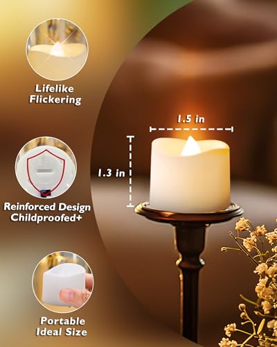 Homemory H2450BKYK 12Pcs Remote Candles, Timer Candles, 400+Hours Flickering Flameless Battery Operated Led Tea Lights Candles Votive Candles thumb #3