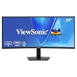 ViewSonic VG3420C 34 Inch UWQHD 1440p Curved Docking Monitor, 1900R IPS Display for Immersive Home and Office Productivity, 120Hz, 96W USB-C, RJ45, HDMI, and DisplayPort Inputs
