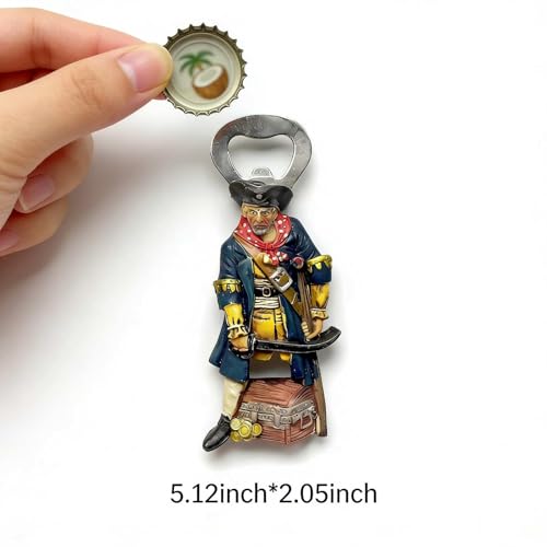 Imán Decorativo Abrebotellas Pirata en Resina 3D miniatura 2