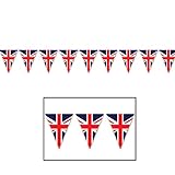 Beistle 59853 Union Jack Pennant Banner, 11 x 12, Red/White/Blue (Value 3-Pack)