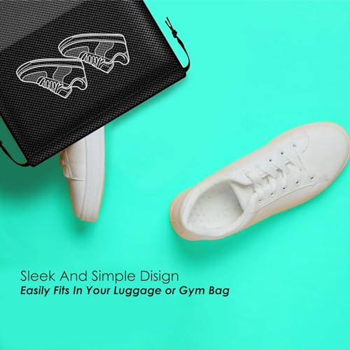 Image of Shoe Bag Pouch Cover for Travel Gym Storage Organizer Accessories Non-Woven for Men & Women Multipurpose Travelling Essentials (Pack of 6)