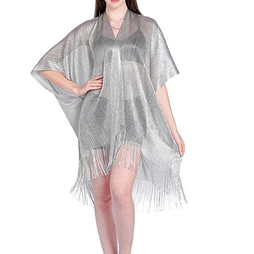 Ingemark Robe de plage sexy pour femme avec pampilles et ouverture sur le devant, blanc, Taille Unique Cover