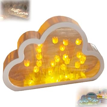 Infinite Tulip Mirror Infinite Petals Mirror, Infinity Tulip Cloud Mirror, Infinity Tulip Mirror, Cloud Tulip Mirror Night Light, Cloud Mirror Tulip Lamp, Forever Tulip Mirror Yellow