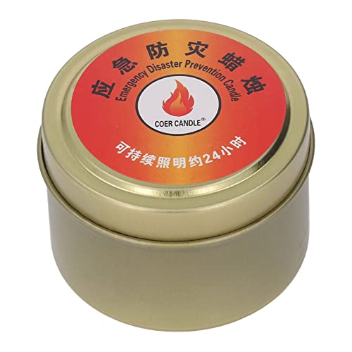 Emergency Candle, Candles for Power Outages 24 Hours Long Burning Camping Candle Survival Candles Windproof Bright Outdoor Candle for Survival, Camping, Blackout (Gold)