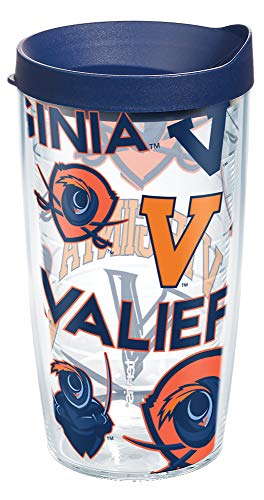 Tervis Made in USA Double Walled University of Virginia Cavaliers Insulated Tumbler Cup Keeps Drinks Cold & Hot, 16oz, All Over