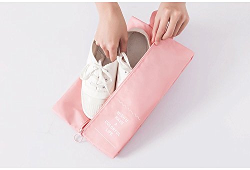 Kit 7 Organizadores De Viagem Para Roupas Maquiagens acessórios (Azul Celeste)