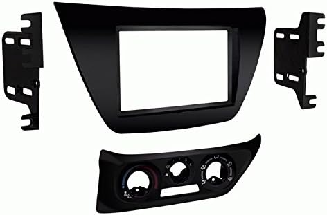 Double Din Install Car Stereo Dash Kit for a Aftermarket Radio Fits 2002-2007 Mitsubishi Lancer Trim Bezel is Painted Matte Black