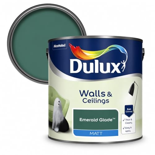 Image of DRW Emerald Glade Matt Emulsion Paint 2.5L | Interior Wall and Ceiling Paint | Smooth Flat Matt Finish | Durable Everyday Room Paint for Living Room Bedroom Hallway and Dining Room