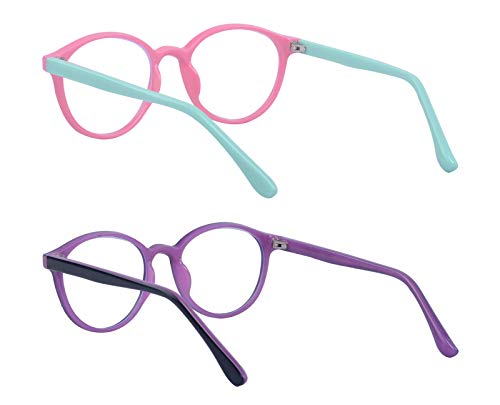 Image of Square Blue Light Blocking Glasses 2 Pack for Kids Clear Computer Blocking Glasses For Boys Girls Age 3-12