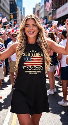Image of Hotter Than a Hoochie Coochie Mini Dress Women Vintage Country Music Tank Dress Sleeveless Summer Vacation Dress