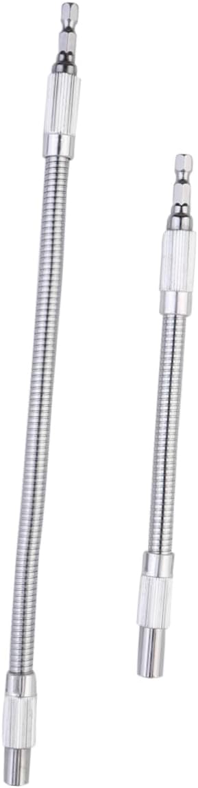 2pcs Electric Screwdriver Bit Holder Extension Metal Flexible Drill Bit Extension Rod Magnetic Feature