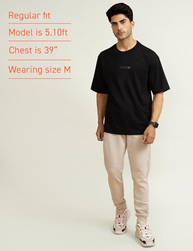 Image of DAMENSCH Statement Solid Oversized T Shirt for Men, Heavyweight, Anti-Pilling, Stylish, Relaxed Fit T Shirt for Men Cotton