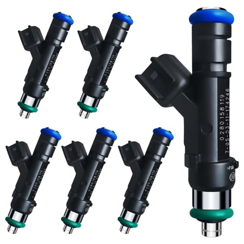 SeyPon Fuel Injectors Fits For Jeep: Wrangler 3.8L 2007-2010, For Chrysler: Town & Country 3.3L/3.8L 2008-2010, For Dodge: Grand Caravan 3.3L/3.8L 2008-2010, Replace # 0280158119(6Pcs)