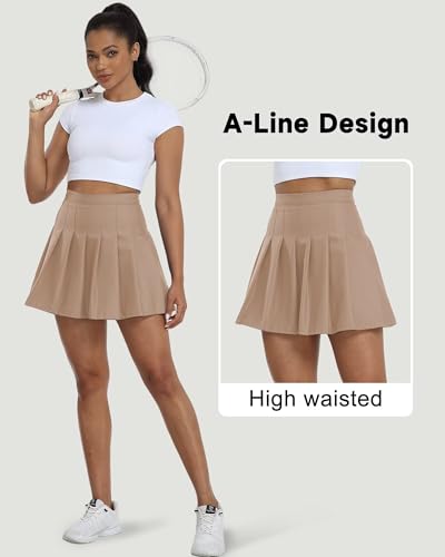 Image of Pleated Skirts for Women Tennis Skirt with Shorts High Waisted Mini Skort
