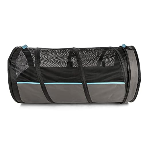 Sherpa Pet Tube Tunnel Pet Carrier, Soft-Sided Portable Popup Car Kennel for Dogs & Cats - Lightweight, Claw-Resistant Fabric, Mesh Panels, Washable - Black & Gray, One Size