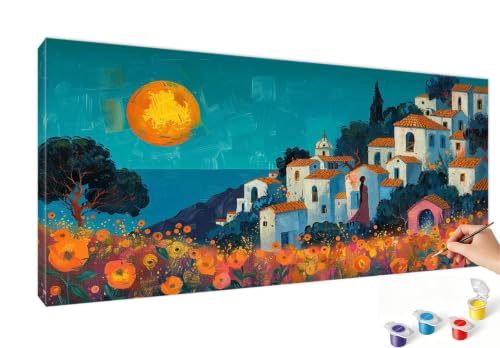Pintar por números sol 80x160cm para decorar tu salón, manualidades de adultos sin marco