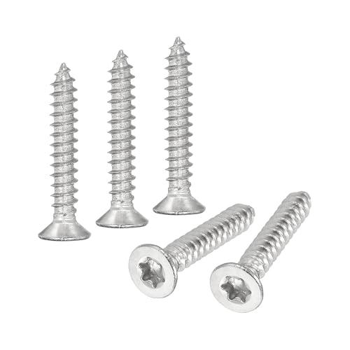 M METERXITY 50�p�b�N �g���N�X�˂� M4 x 25mm �t���b�g�w�b�h �؃l�W 304 �X�e�����X�X�`�[�� �t���X���b�h �M�� �Z���t�^�b�s���O �X�^�[ �� �{���g ��/�Ƌ�p [�V���o�[�g�[��]