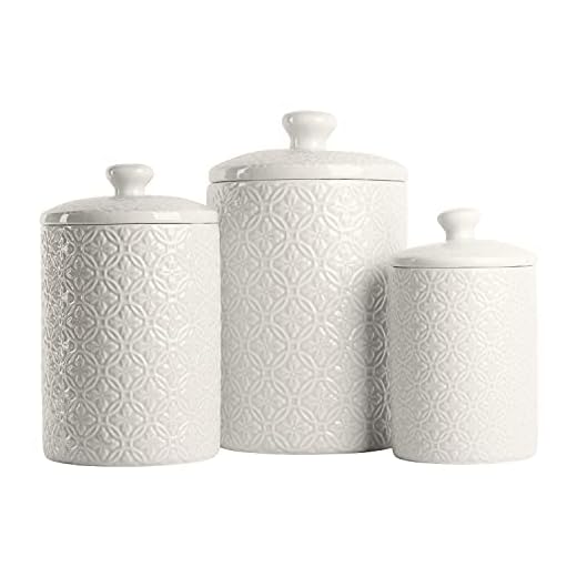 23+ Must-Have Ralph Lauren Kitchen Essentials for a Stylish Home 3 10 Strawberry Street CAN-HMPTN-WHT Kitchen Canister Set, 3 Piece, Hampton White