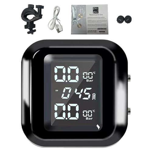 Monitoraggio della pressione dei pneumatici per motocicletta, controllo della pressione dei pneumatici per , sensore intelligente, schermo LCD, dati in reale, ricarica magnetica, allarme