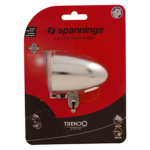 Phare avant de vélo LED Spanninga Trendo haute visibilité nocturne argenté