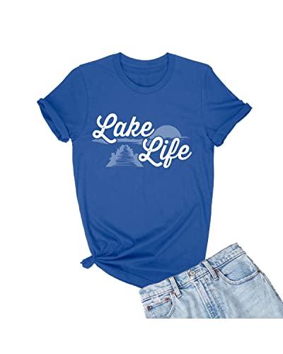 Go All Out Medium Royal Blue Adult Lake Life Fashion Summer Boating T-Shirt
