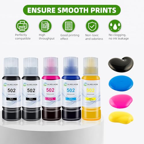 DLMELHOR Sublimationstinte Nachfüllpackung kompatibel für EPN EcoTank Supertank Tintenstrahldrucker ET-2800 ET-2803 ET-2850 ET-2720 ET-15000 ET-4760 ET-2400 Wärmepresse Übertragung auf Tassen T-Shirts