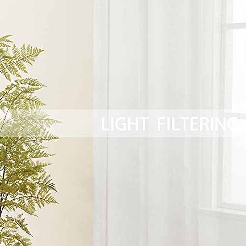 White Sheer Tier Curtains 30 Inches Long Voile Kitchen Tiers Linen Textured Cafe Curtains Bathroom Short Small Curtain For Door Window Panels Half Window Curtains 2 Pieces Rod Pocket Cabinet Cover #TOP4