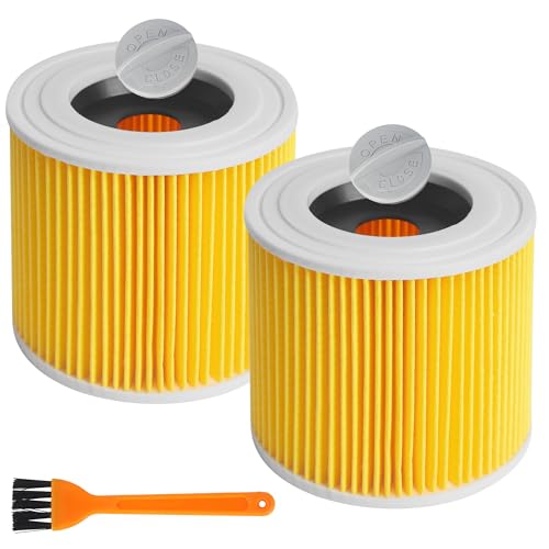 2 Piezas Filtros De Cartucho, Compatible para Filtro Karcher de Repuesto para aspiradoras WD1, WD2, WD3, SE4001 SE4002 MV3, MV2, Sustituye a 6.414-552.0/64145520 de Aspiradoras en seco y Húmedo