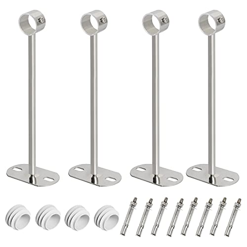 Aopin 4Pcs Ceiling Mount Bracket Pipe Hole Diameter 25 mm (1"), Length 300mm, Clothes Rail mounting Bracket