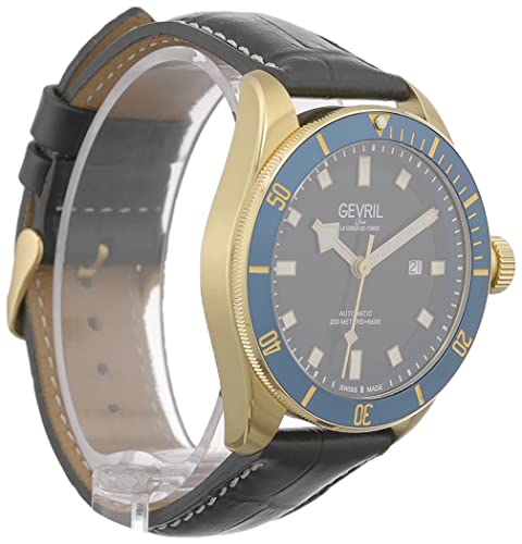 Gevril 48602.1 Men's Yorkville Swiss Automatic Watch, Genuine Leather Strap with Tang Buckle3