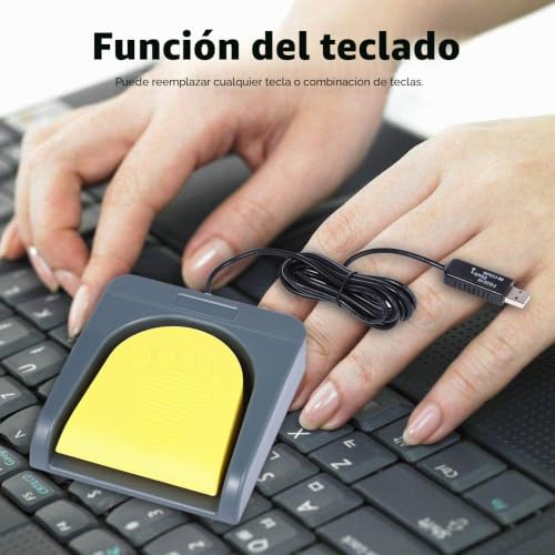 Miniatura 7 de Docooler Pcsensor - Interruptor Usb De Un Solo Pie, Control De Una Tecla, Teclado De Computadora, Pedal De Acción, Color Gris Con Amarillo